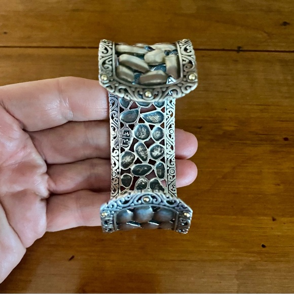 Effy Balissima Sterling Silver & 18K Gold Accents Cuff Bracelet size 7 1/4” - Picture 4 of 8